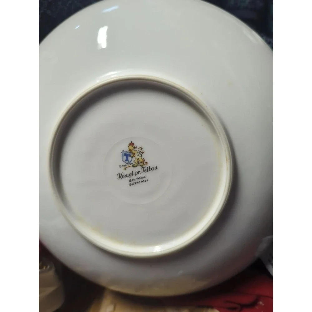 vtg Royal Tettau Spring‎ Bouquet Soup Bowls Set Of 2 Floral Porcelain Dishware